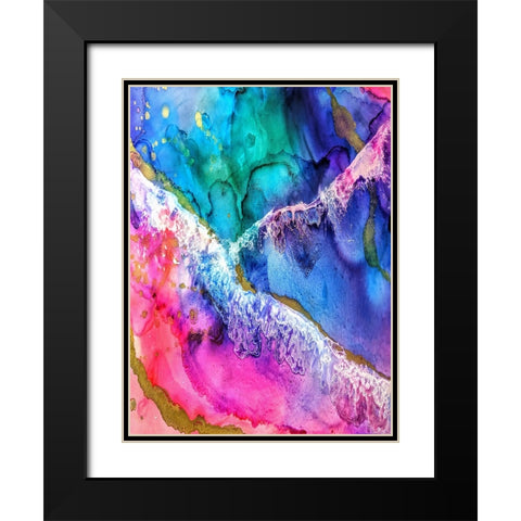 Abstract 51 Black Modern Wood Framed Art Print with Double Matting by Lee, Rachel