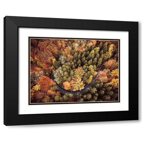 Aerial 15 Black Modern Wood Framed Art Print with Double Matting by Lee, Rachel