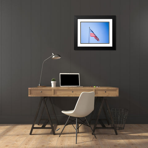 American Flag Black Modern Wood Framed Art Print with Double Matting by Lee, Rachel