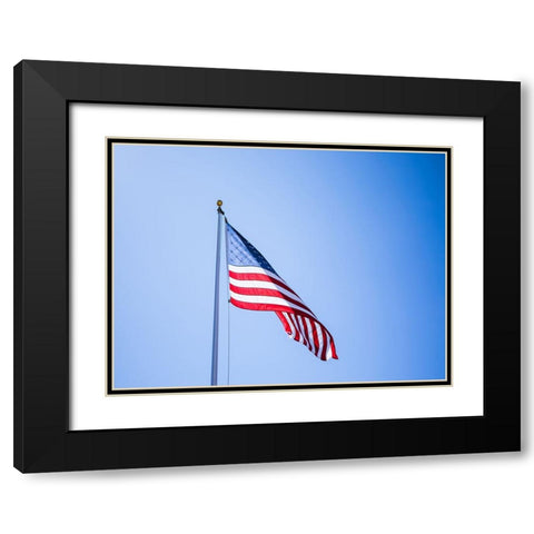 American Flag Black Modern Wood Framed Art Print with Double Matting by Lee, Rachel
