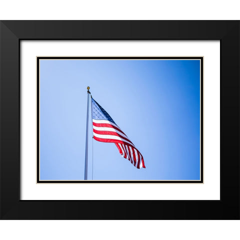 American Flag Black Modern Wood Framed Art Print with Double Matting by Lee, Rachel