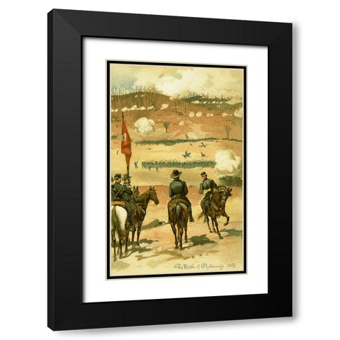 Battle of Chattanooga Drawing 1 Black Modern Wood Framed Art Print with Double Matting by Lee, Rachel