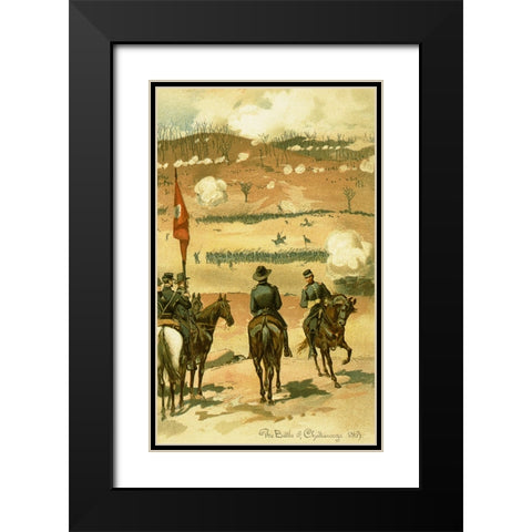 Battle of Chattanooga Drawing 1 Black Modern Wood Framed Art Print with Double Matting by Lee, Rachel