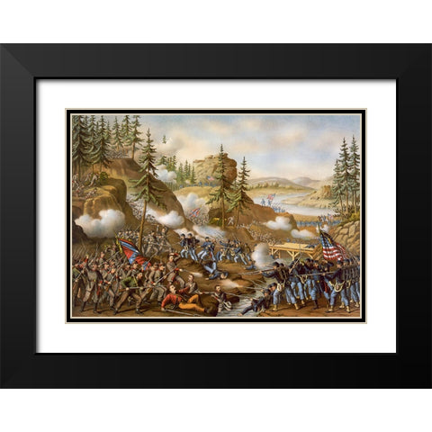 Battle of Chattanooga Drawing 3 Black Modern Wood Framed Art Print with Double Matting by Lee, Rachel