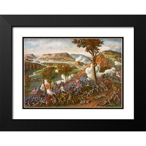 Battle of Chattanooga Drawing 5 Black Modern Wood Framed Art Print with Double Matting by Lee, Rachel