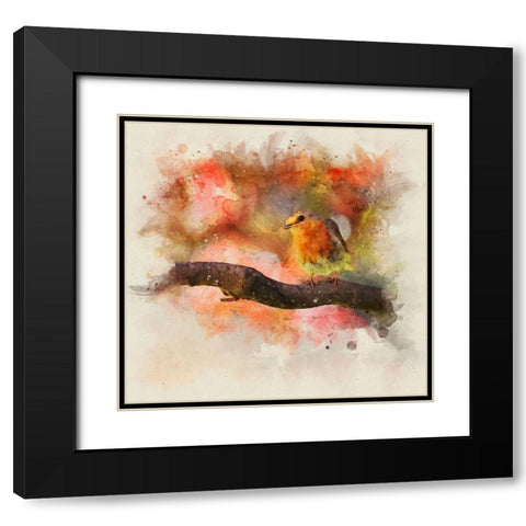 Bird 18 Watercolor Black Modern Wood Framed Art Print with Double Matting by Lee, Rachel