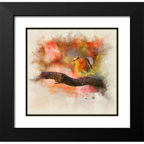 Bird 18 Watercolor Black Modern Wood Framed Art Print with Double Matting by Lee, Rachel