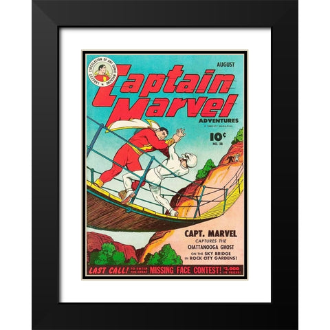 Captain Marvel Chattanooga Black Modern Wood Framed Art Print with Double Matting by Lee, Rachel