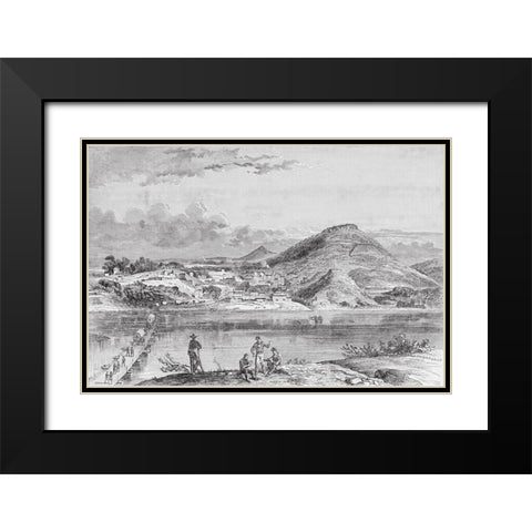 Chattanooga from North Bank of River 1894 Black Modern Wood Framed Art Print with Double Matting by Lee, Rachel