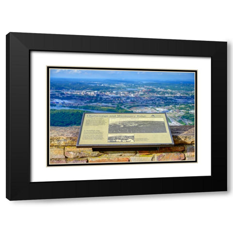 Chattanooga Missionary Ridge Plaque Black Modern Wood Framed Art Print with Double Matting by Lee, Rachel