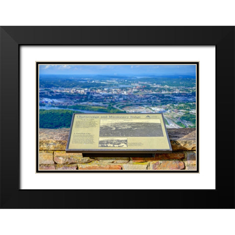 Chattanooga Missionary Ridge Plaque Black Modern Wood Framed Art Print with Double Matting by Lee, Rachel