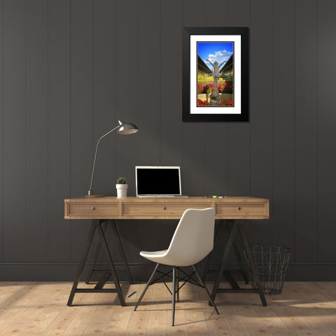 Choo Choo Pixie Black Modern Wood Framed Art Print with Double Matting by Lee, Rachel