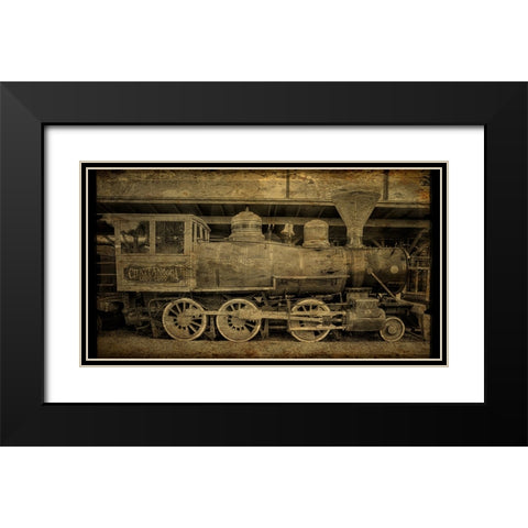 Choo Choo Train Old Photo Black Modern Wood Framed Art Print with Double Matting by Lee, Rachel