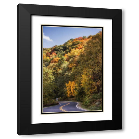 Fall Bend Black Modern Wood Framed Art Print with Double Matting by Lee, Rachel