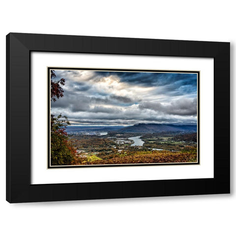 Fall View to Lookout Black Modern Wood Framed Art Print with Double Matting by Lee, Rachel