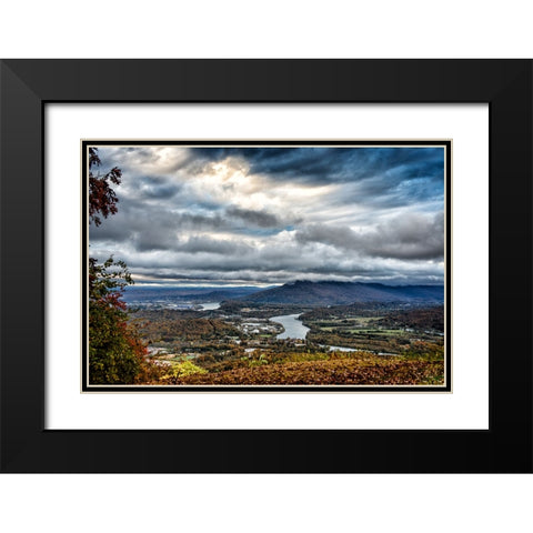 Fall View to Lookout Black Modern Wood Framed Art Print with Double Matting by Lee, Rachel