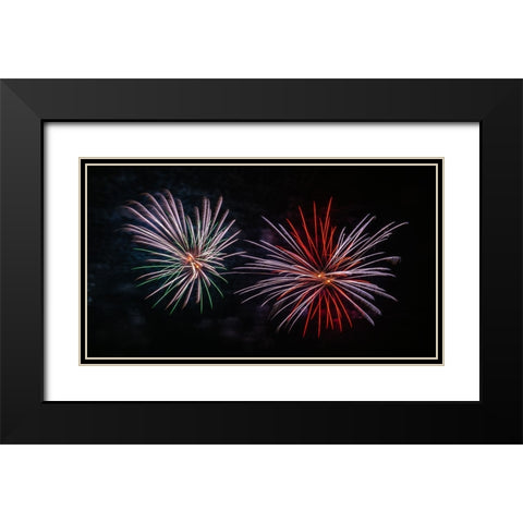 Fireworks 1 Black Modern Wood Framed Art Print with Double Matting by Lee, Rachel