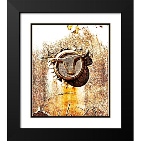 Longhorn Black Modern Wood Framed Art Print with Double Matting by Lee, Rachel
