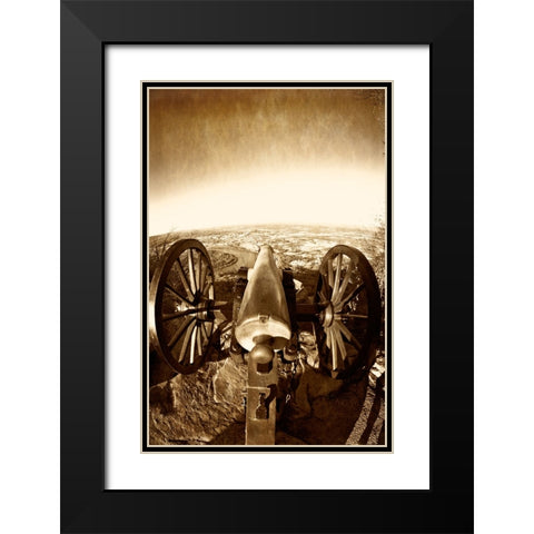 Lookout Cannon 2 Sepia Glow Black Modern Wood Framed Art Print with Double Matting by Lee, Rachel