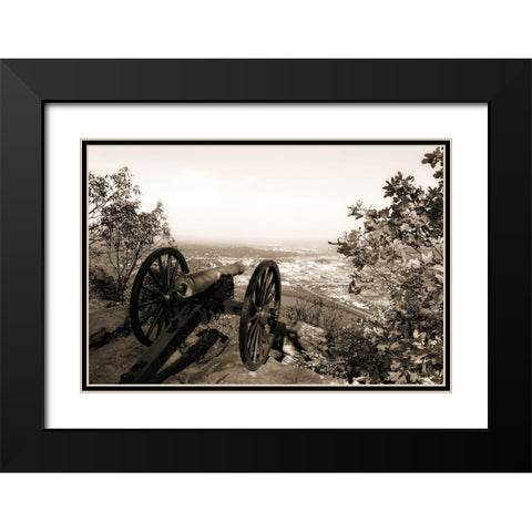 Lookout Cannon Sepia Glow Black Modern Wood Framed Art Print with Double Matting by Lee, Rachel