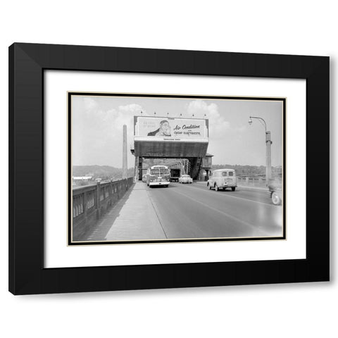 Market Bridge Advertising 1960 Black Modern Wood Framed Art Print with Double Matting by Lee, Rachel