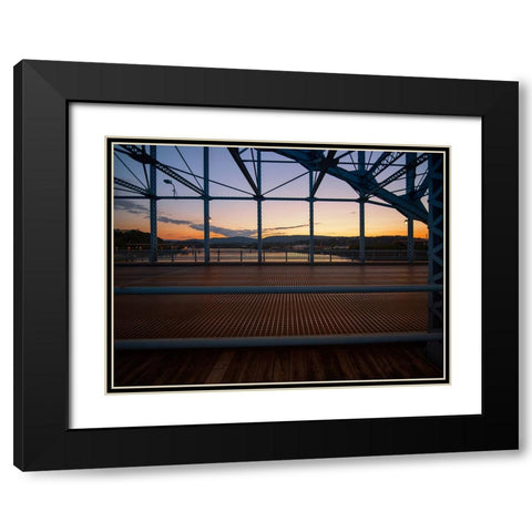 Market Bridge Afternoon 1 Black Modern Wood Framed Art Print with Double Matting by Lee, Rachel