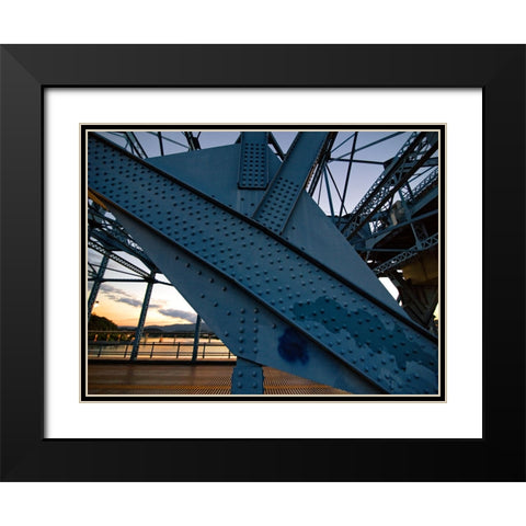 Market Bridge Afternoon 2 Black Modern Wood Framed Art Print with Double Matting by Lee, Rachel
