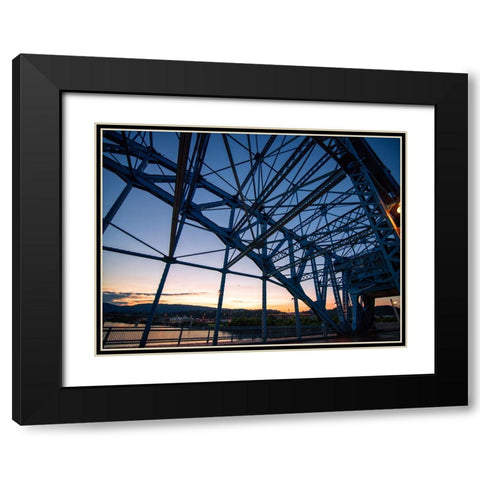Market Bridge Afternoon 3 Black Modern Wood Framed Art Print with Double Matting by Lee, Rachel