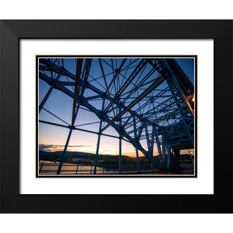 Market Bridge Afternoon 3 Black Modern Wood Framed Art Print with Double Matting by Lee, Rachel