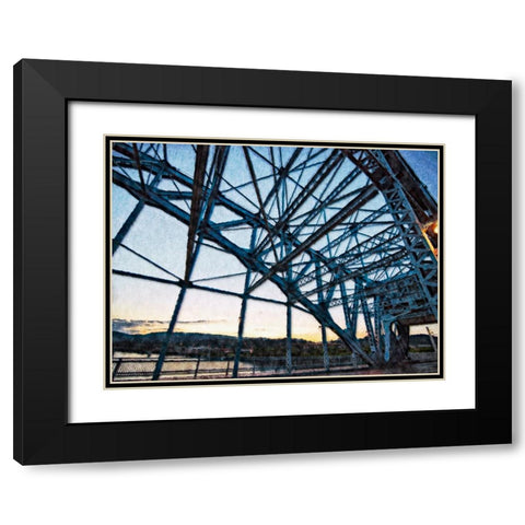 Market Bridge Afternoon 3 Painted Black Modern Wood Framed Art Print with Double Matting by Lee, Rachel