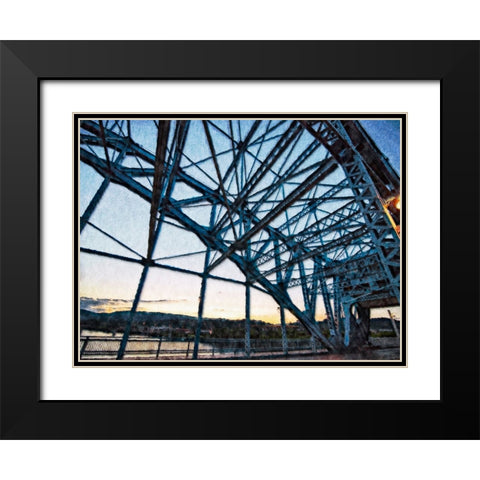 Market Bridge Afternoon 3 Painted Black Modern Wood Framed Art Print with Double Matting by Lee, Rachel