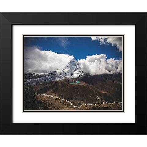 Mountain View 35 Black Modern Wood Framed Art Print with Double Matting by Lee, Rachel