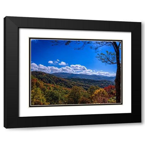 NC Fall Mountains 1 Black Modern Wood Framed Art Print with Double Matting by Lee, Rachel