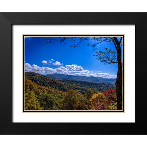 NC Fall Mountains 1 Black Modern Wood Framed Art Print with Double Matting by Lee, Rachel