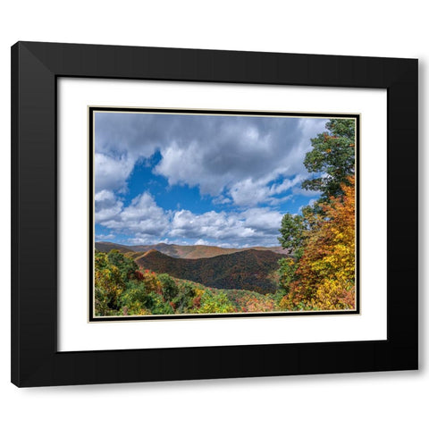 NC Fall Mountains 7 Black Modern Wood Framed Art Print with Double Matting by Lee, Rachel