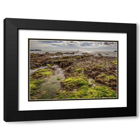 Ocean 54 Black Modern Wood Framed Art Print with Double Matting by Lee, Rachel