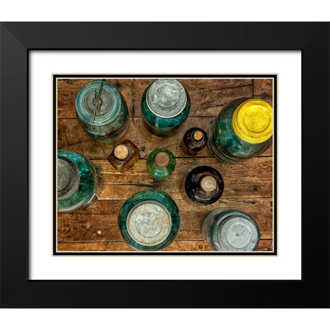 Old Jars Black Modern Wood Framed Art Print with Double Matting by Lee, Rachel