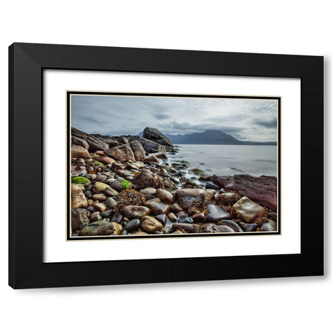 Rocks 6 Black Modern Wood Framed Art Print with Double Matting by Lee, Rachel
