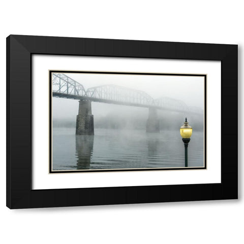 Scenic City 121 Black Modern Wood Framed Art Print with Double Matting by Lee, Rachel