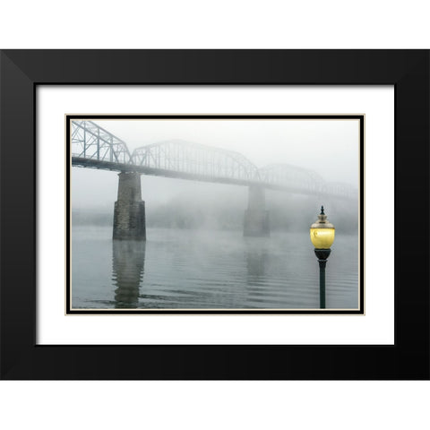 Scenic City 121 Black Modern Wood Framed Art Print with Double Matting by Lee, Rachel