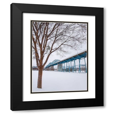 Scenic City 62 Black Modern Wood Framed Art Print with Double Matting by Lee, Rachel