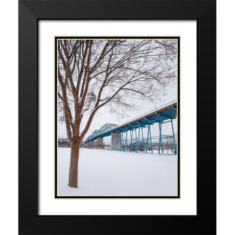 Scenic City 62 Black Modern Wood Framed Art Print with Double Matting by Lee, Rachel