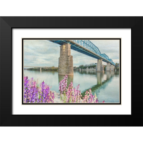 Scenic City 90 Black Modern Wood Framed Art Print with Double Matting by Lee, Rachel