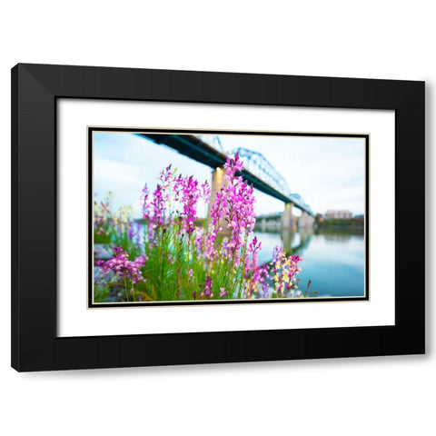 Scenic City 93 Black Modern Wood Framed Art Print with Double Matting by Lee, Rachel