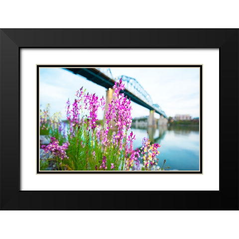 Scenic City 93 Black Modern Wood Framed Art Print with Double Matting by Lee, Rachel
