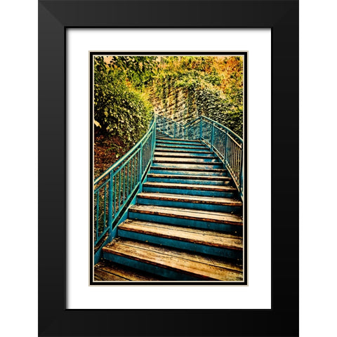 Step Up Textured Black Modern Wood Framed Art Print with Double Matting by Lee, Rachel
