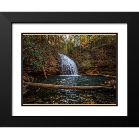 Stinging Fork Falls 1 Black Modern Wood Framed Art Print with Double Matting by Lee, Rachel