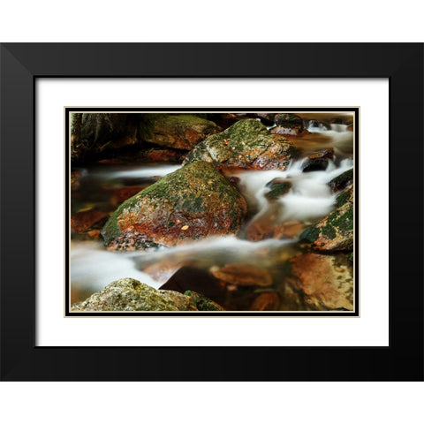 Stream 5 Black Modern Wood Framed Art Print with Double Matting by Lee, Rachel