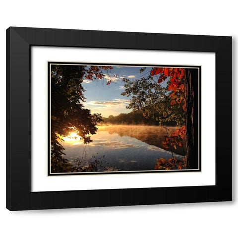 Trees and Water 4 Black Modern Wood Framed Art Print with Double Matting by Lee, Rachel