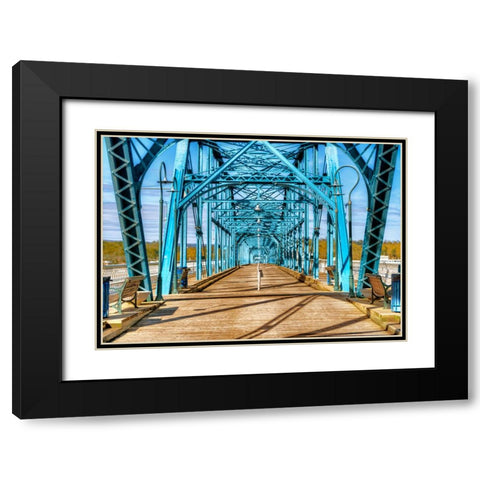 Walking Walnut Black Modern Wood Framed Art Print with Double Matting by Lee, Rachel